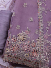 Embroidered Organza Unstitched Suit With Dupatta